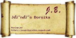 Jónás Borsika névjegykártya